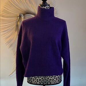 Zara Women's Purple Turtleneck Sweater M